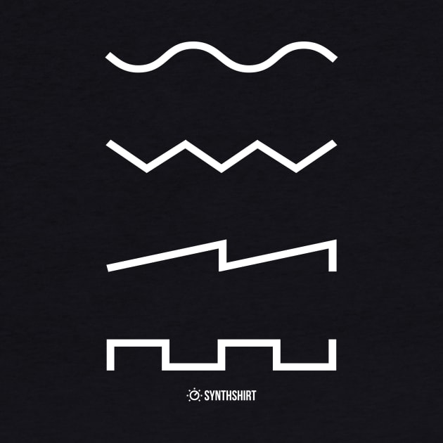 Waveforms White by Synthshirt